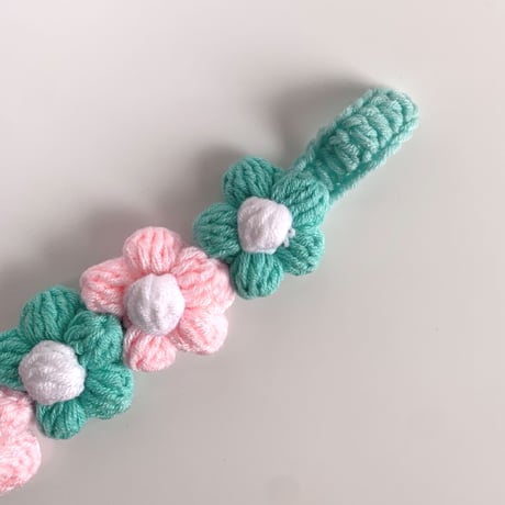 cat collar｜pink×blue flower