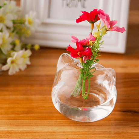 flower vase｜clear cat
