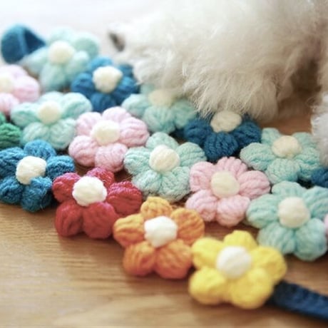 cat collar｜pink×blue flower