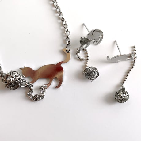 bracelet｜playing cats［ silver ］