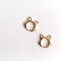 earrings｜gold cats