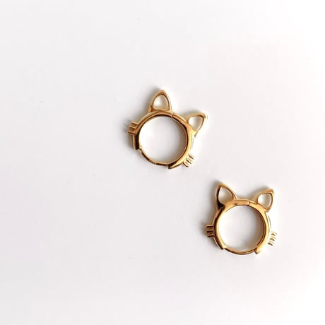 earrings｜gold cats