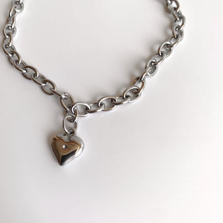 cat collar｜heart neckless［ silver ］