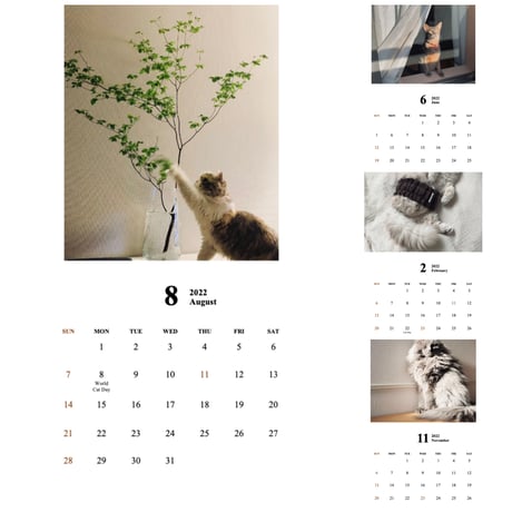 2022 Neko Life Calendar｜月めくり