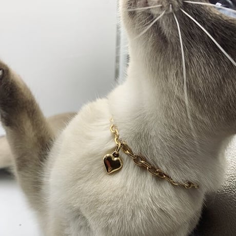 cat collar｜heart neckless［ gold ］
