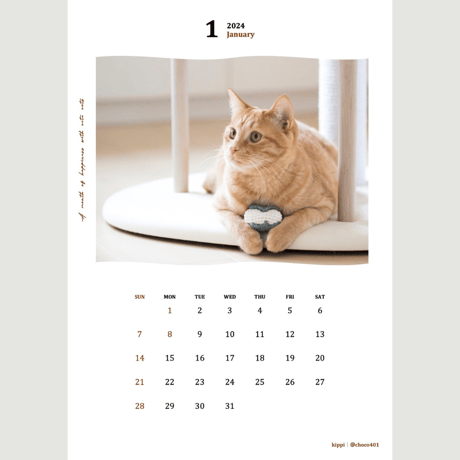 Neko Life 2024 Calendar｜monthly