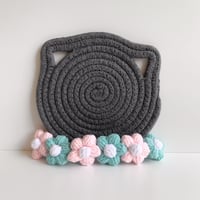 cat collar｜pink×blue flower