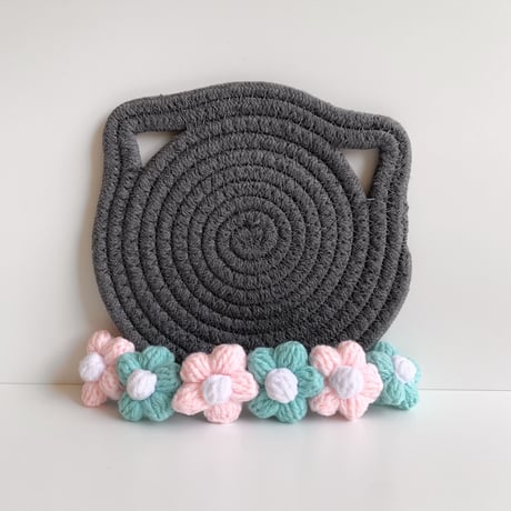 cat collar｜pink×blue flower
