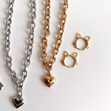 earrings｜gold cats