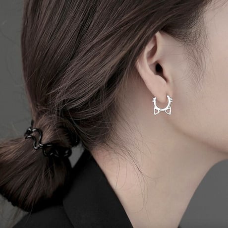 earrings｜silver cats