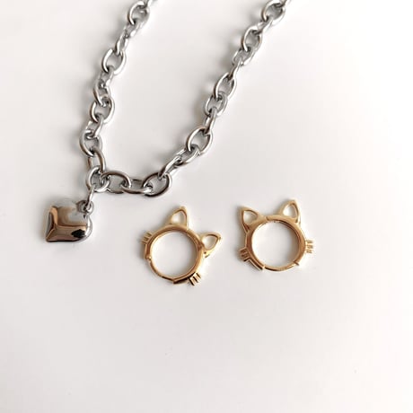 earrings｜gold cats