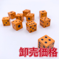 【卸売価格】木製6面ダイス100個セット(橙/16mm)