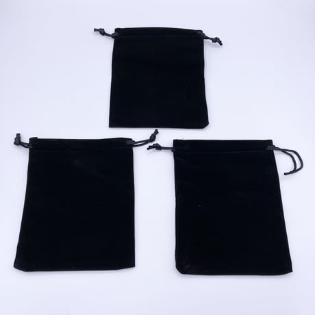 ベルベット巾着袋(黒/大3枚セット)