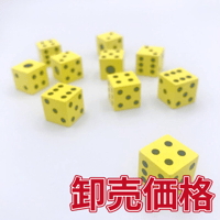 【卸売価格】木製6面ダイス100個セット(黄/16mm)