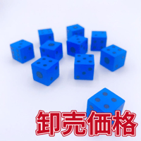 【卸売価格】木製6面ダイス100個セット(青/16mm)