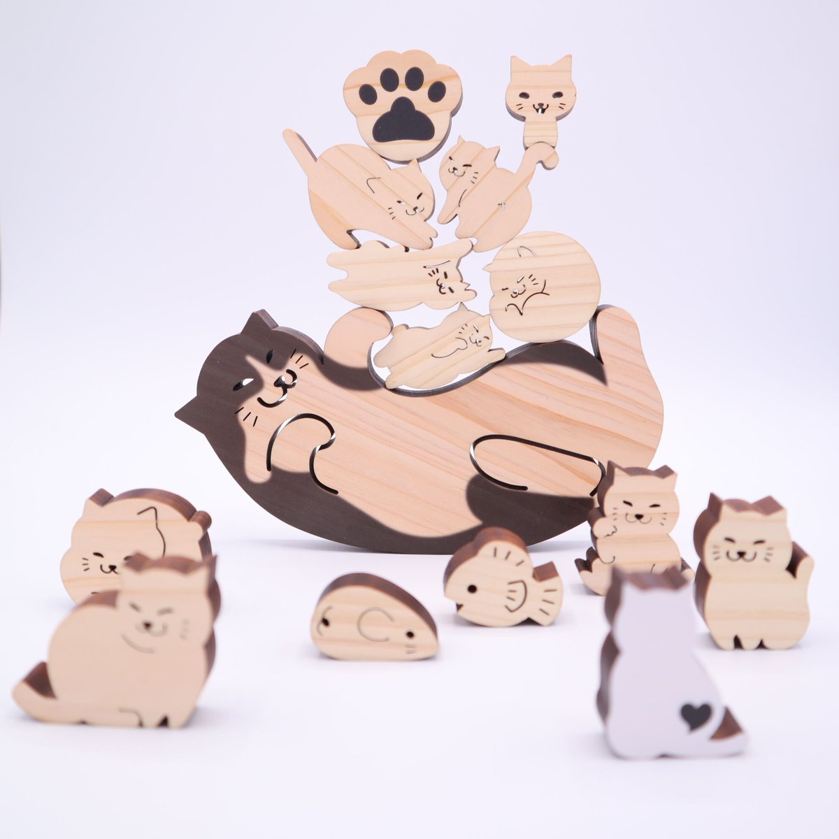 ネコつむ(ハチワレ) | りば工房｜ボードゲームグッズの通販専門店