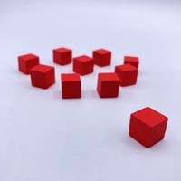 木製キューブ10個セット(赤10mm)／BGP