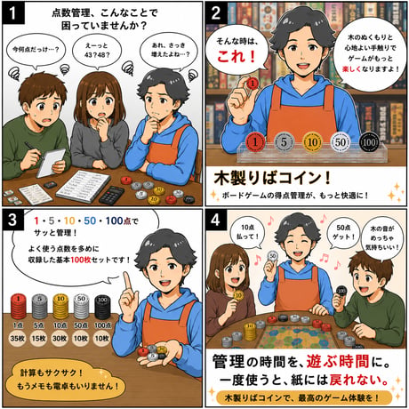 木製りばコイン(基本100枚セット)