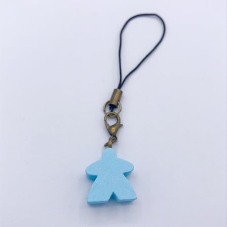 木製ミープルストラップ(Pale Blue)