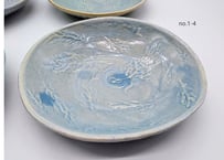 【豊島友子】青い空と羽の小皿（023ty-1）