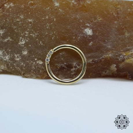 3 Gem Blaze Ring-14K(YG)(WG) /DIAMOND(VS)