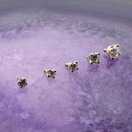 Round prong 1.5mm/1.75mm/2mm/2.5mm/3mm-14K(YG)/DIAMOND VS