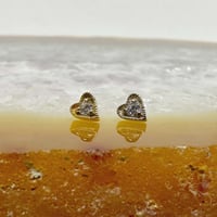 Millgrain Heart-14K(YG)(WG)/CZ