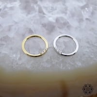 3 Gem Blaze Ring-14K(YG)(WG) /DIAMOND(VS)