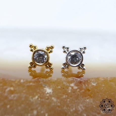 Mini Kandy 6mm(3mm bezel)-18K(YG)(WG)/CZ