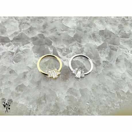 Oceane 3 Ring-18K(YG)(WG) /CZ