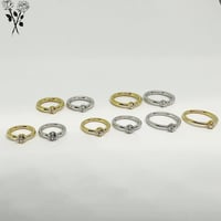 Fixed 2mmGem Round Prong Ring-18K(YG)(WG) /CZ