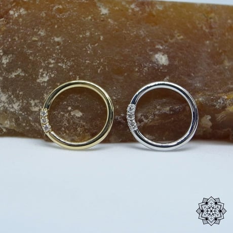3 Gem Blaze Ring-14K(YG)(WG) /DIAMOND(VS)