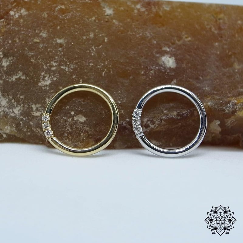 3 Gem Blaze Ring-14K(YG)(WG) /DIAMOND(VS) | GLA