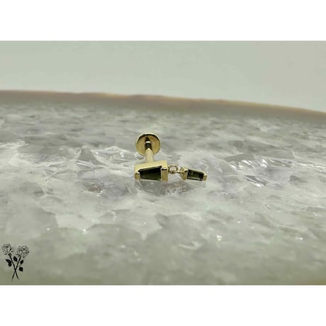 Duality-14K(YG)(WG)/GREEN TOURMALINE & MERCURY MIST→CZ
