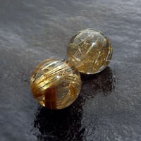 ゴールドルチルクォーツ17mm（穴なし）1個