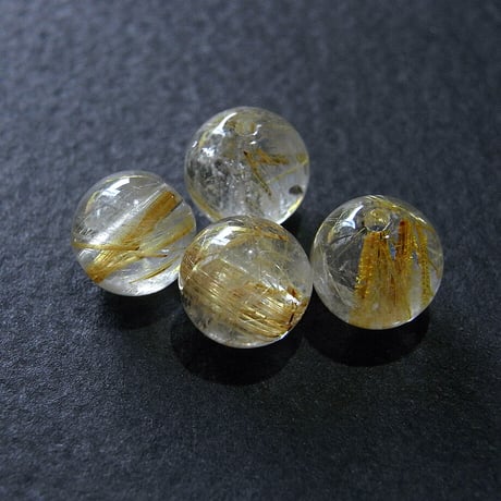 [beads257]ゴールドルチルクォーツA 8mm 一個
