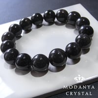 [beads591]スキャポライト（ブラック）12mm ブレスレット 16粒