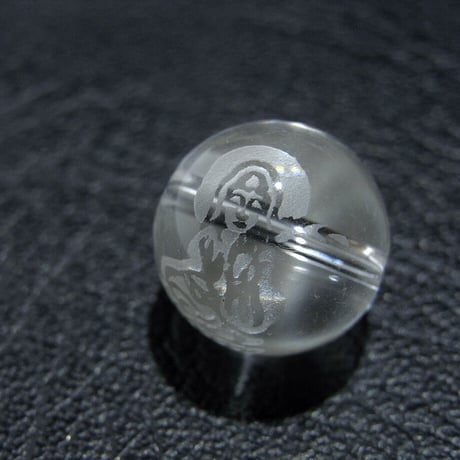 [beads205] 彫りビーズ・水晶（観音）12mm 1個