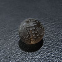 [beads179] サンドブラスト・ビーズ・スモーキークォーツ（龍）12mm 1個