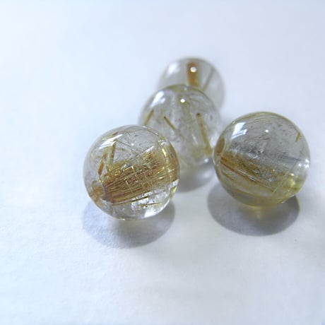 [beads257]ゴールドルチルクォーツA 8mm 一個