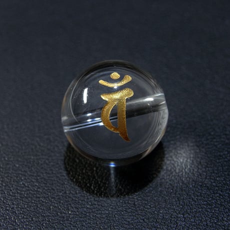 [beads352] 手彫り梵字ビーズ・水晶（バン）15mm 1個
