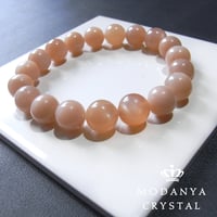 [beads587]オレンジムーンストーン10mm ブレスレット 19粒