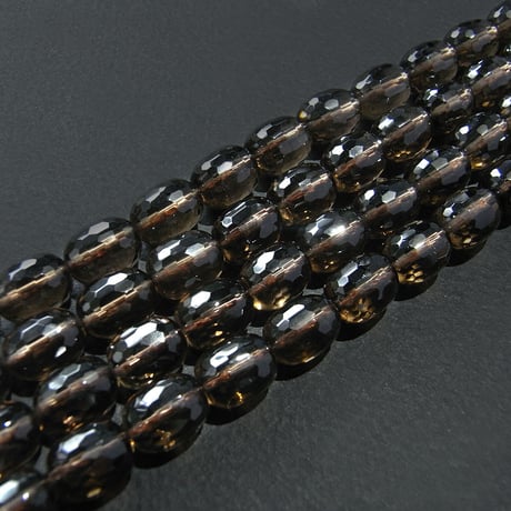 スモーキークォーツライスカット 12mm 一連約38cm