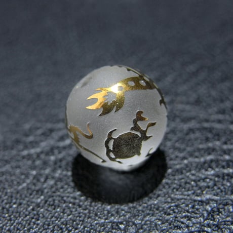 [beads175] サンドブラスト・ビーズ・水晶（龍）10mm 1個