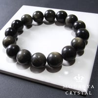 [beads583]ゴールドシーンオプシディアン12mm ブレスレット 16粒