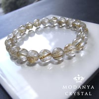 [beads574]ルチルクォーツ（クリアタイプ）8.7mm ブレスレット 22粒