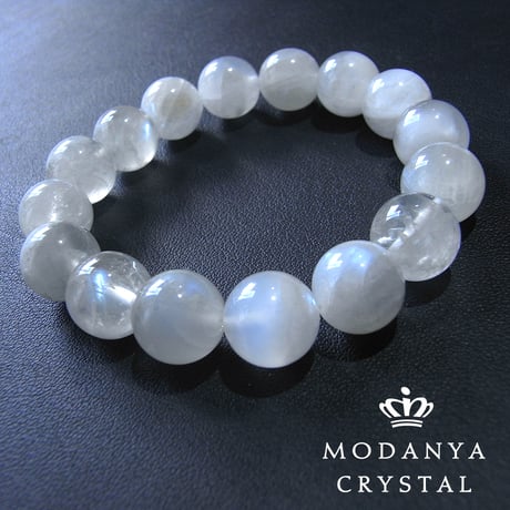 [beads588]ブルームーンストーン12mm ブレスレット 16粒