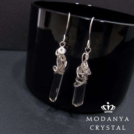 水晶ポイント（磨き）のピアス617