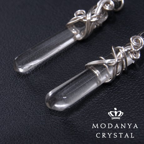 水晶ポイント（磨き）のピアス617