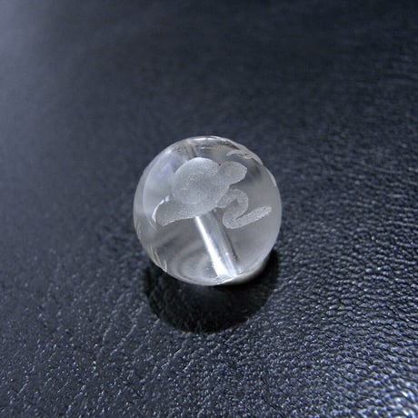 [beads194] 手彫りビーズ・水晶（鳳凰）12mm 1個